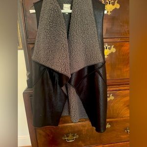 Faux leather vest lined with fleece